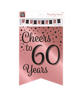 Banner 60 Jaar Zwart Roze 6m